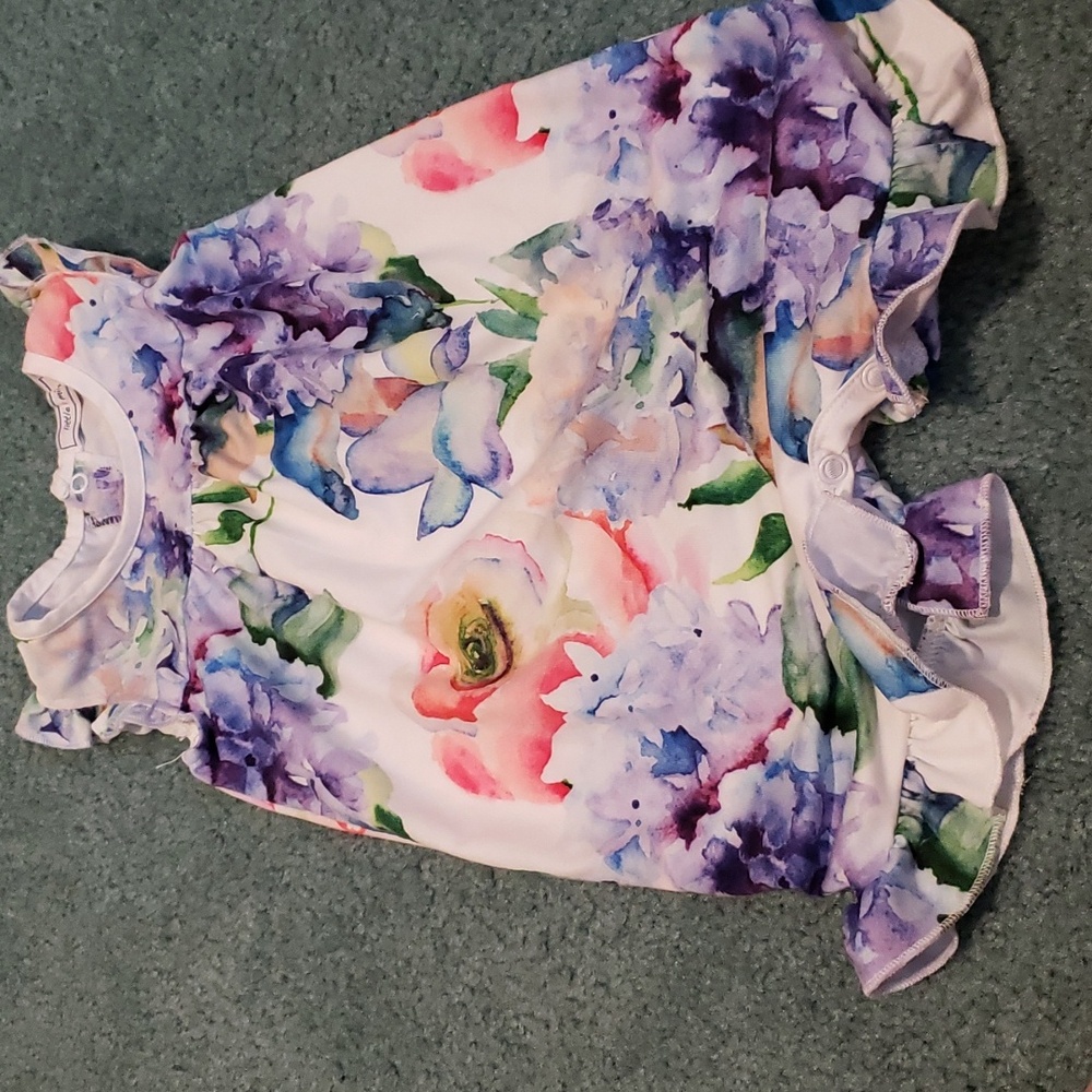 Baby girls floral and ruffle romper